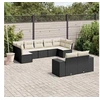 Image de Salon de Jardin avec Coussins 9 pcs, Canapés de Terrasse, Ensemble de Meubles de Patio, Mobilier d'Extérieur, Noir 3255353