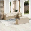 Image de Salon de Jardin avec Coussins 9 pcs, Canapés de Terrasse, Ensemble de Meubles de Patio, Mobilier d'Extérieur, Beige 3255355