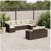 Image de Salon de jardin modulable GENERIQUE resine tressee 9 pieces 9 personnes 62 x 62 x 69 cm marron