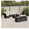 Image de Salon de Jardin avec Coussins 10 pcs, Canapés de Terrasse, Ensemble de Meubles de Patio, Mobilier d'Extérieur, Noir 3255363