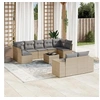 Image de Salon de Jardin avec Coussins 10 pcs, Canapés de Terrasse, Ensemble de Meubles de Patio, Mobilier d'Extérieur, Beige 3255366