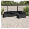 Image de Salon de Jardin avec Coussins 9 pcs, Canapés de Terrasse, Ensemble de Meubles de Patio, Mobilier d'Extérieur, Noir 3255372