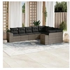 Image de Salon de Jardin avec Coussins 9 pcs, Canapés de Terrasse, Ensemble de Meubles de Patio, Mobilier d'Extérieur, Gris 3255377
