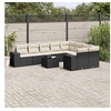 Image de Salon de Jardin avec Coussins 10 pcs, Canapés de Terrasse, Ensemble de Meubles de Patio, Mobilier d'Extérieur, Noir 3255383