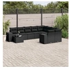 Image de Salon de Jardin avec Coussins 10 pcs, Canapés de Terrasse, Ensemble de Meubles de Patio, Mobilier d'Extérieur, Noir 3258814