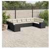 Image de Salon de Jardin avec Coussins 10 pcs, Canapés de Terrasse, Ensemble de Meubles de Patio, Mobilier d'Extérieur, Noir 3255403