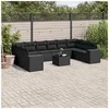 Image de Noir salon de jardin modulable 11 pieces resine tressee 62 x 62 x 69 10 personnes
