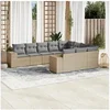 Image de Salon de Jardin avec Coussins 10 pcs, Canapés de Terrasse, Ensemble de Meubles de Patio, Mobilier d'Extérieur, Beige 3255426