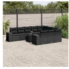 Image de Rotin 11 pieces noir salon de jardin modulable 62 x 62 x 69 10 personnes