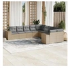 Image de Salon de Jardin avec Coussins 10 pcs, Canapés de Terrasse, Ensemble de Meubles de Patio, Mobilier d'Extérieur, Beige 3255446