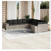 Image de Salon de Jardin avec Coussins 10 pcs, Canapés de Terrasse, Ensemble de Meubles de Patio, Mobilier d'Extérieur, Gris 3255449