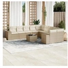 Image de Salon de Jardin avec Coussins 11 pcs, Canapés de Terrasse, Ensemble de Meubles de Patio, Mobilier d'Extérieur, Beige 3255455