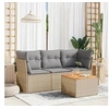 Image de Salon de jardin modulable rotin beige 4 pieces 62.0 x 62 x 69 3 personnes