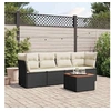 Image de Salon de jardin modulable resine tressee noir 2 personnes 62 x 62 x 69 cm 5 pieces