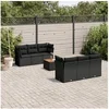 Image de Salon de Jardin avec Coussins 7 pcs, Canapés de Terrasse, Ensemble de Meubles de Patio, Mobilier d'Extérieur, Noir 3255817