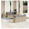 Image de Salon de jardin modulable - Lot de 7 pièces - Résine Beige - 6 personnes - 62 x 62 x 69 cm