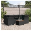 Image de 7-delige Loungeset met kussens poly rattan zwart3255824