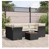 Image de Salon de Jardin avec Coussins 7 pcs, Canapés de Patio, Ensemble de Meubles, Mobilier de Terrasse Exterieur, Noir 3255825