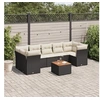 Image de Salon de jardin modulable rotin noir 8 pieces 5 personnes