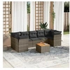 Image de Salon de Jardin avec Coussins 8 pcs, Canapés de Terrasse, Ensemble de Meubles de Patio, Mobilier d'Extérieur, Gris 3255843