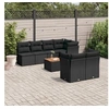 Image de Salon de Jardin avec Coussins 8 pcs, Canapés de Terrasse, Ensemble de Meubles de Patio, Mobilier d'Extérieur, Noir 3255845