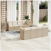 Image de Salon de Jardin avec Coussins 9 pcs, Canapés de Terrasse, Ensemble de Meubles de Patio, Mobilier d'Extérieur, Beige 3255855