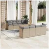 Image de Salon de jardin modulable 8 personnes beige resine tressee 62 x 62 x 69 cm 9 pieces