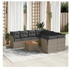 Image de Salon de Jardin avec Coussins 9 pcs, Canapés de Terrasse, Ensemble de Meubles de Patio, Mobilier d'Extérieur, Gris 3255864