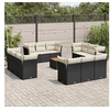 Image de Salon de jardin modulable noir 13 pieces resine tressee 62.0 x 62 x 69 cm 12 personnes