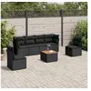 Image de Salon de jardin modulable 6 personnes noir resine tressee 62.0 x 62 x 69 cm 7 pieces
