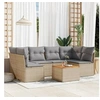 Image de Salon de jardin modulable resine tressee beige 6 personnes 62 x 62 x 69 cm 7 pieces