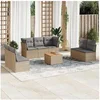 Image de Salon de jardin modulable beige 8 pieces 7 personnes 62 x 62 x 69 cm rotin