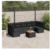 Image de Salon de jardin modulable resine tressee noir 8 pieces 62.0 x 62 x 69 7 personnes