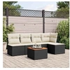 Image de Salon de Jardin avec Coussins 6 pcs, Canapés de Terrasse, Ensemble de Meubles de Patio, Mobilier d'Extérieur, Noir 3255930