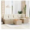 Image de Salon de jardin modulable resine tressee beige 6 pieces 62.0 x 62 x 69 cm 5 personnes