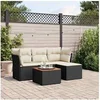 Image de Salon de Jardin avec Coussins 5 pcs, Canapés de Terrasse, Ensemble de Meubles de Patio, Mobilier d'Extérieur, Noir 3255937