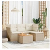 Image de Salon de jardin modulable GENERIQUE 4 personnes resine tressee 5 pieces 62 x 62 x 69 cm beige