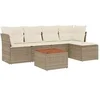 Image de Salon de jardin modulable 6 pieces resine tressee beige 62 x 62 x 69 cm 5 personnes