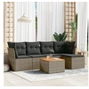 Image de Salon de jardin modulable - Lot de 6 pieces - Resine tressee gris 2 personnes 62 x 62 x 69 cm