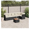 Image de Salon de Jardin avec Coussins 7 pcs, Canapés de Terrasse, Ensemble de Meubles de Patio, Mobilier d'Extérieur, Noir 3255979