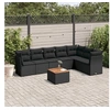 Image de 8-delige Loungeset met kussens poly rattan zwart3256006