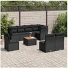Image de Salon de jardin modulable noir 8 personnes 9 pieces 62.0 x 62 x 69 cm resine tressee