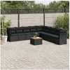 Image de Salon de jardin modulable resine tressee 10 pieces noir 62.0 x 62 x 69 9 personnes