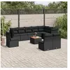 Image de Salon de Jardin avec Coussins 11 pcs, Canapés de Terrasse, Ensemble de Meubles de Patio, Mobilier d'Extérieur, Noir 3256027