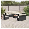 Image de Salon de Jardin avec Coussins 11 pcs, Canapés de Patio, Ensemble de Meubles, Mobilier de Terrasse Exterieur, Noir 3256028