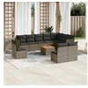 Image de Salon de jardin modulable rotin 2 personnes gris 62 x 62 x 69 cm 11 pieces