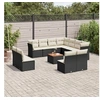 Image de Salon de Jardin avec Coussins 12 pcs, Canapés de Terrasse, Ensemble de Meubles de Patio, Mobilier d'Extérieur, Noir 3256035