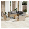 Image de Salon de jardin modulable resine tressee 12 pieces beige 62 x 62 x 69 cm 11 personnes
