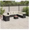 Image de Salon de Jardin avec Coussins 11 pcs, Canapés de Patio, Ensemble de Meubles, Mobilier de Terrasse Exterieur, Noir 3256042