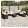 Image de Salon de jardin modulable 11 pieces 10 personnes resine tressee 62.0 x 62 x 69 cm noir